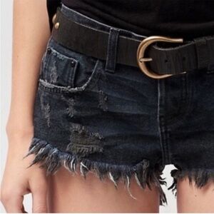 One X One Teaspoon For Free People Bonitas Low Rise Button Fly Raw Hem Shorts